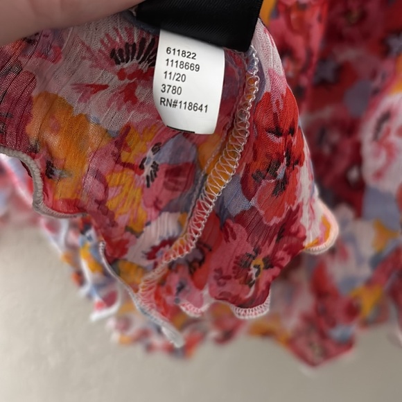 Women’s Plus Size Lane Bryant Pansy Semi Sheer Top, 14/16 1X Pink Orange - Picture 6 of 7